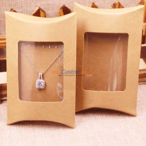Kraft Pillow Boxes With Window