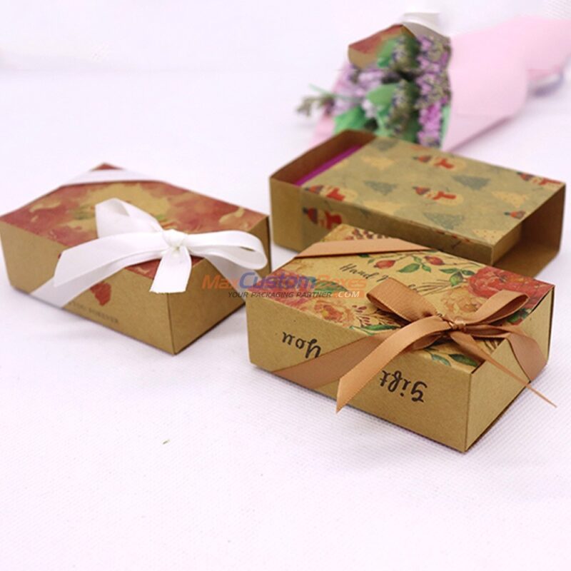 Kraft Gift Boxes With Ribbon